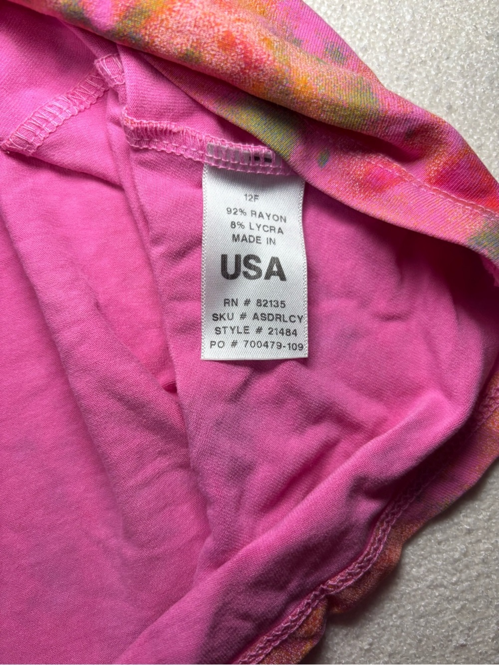 Fresh Produce Pink Floral Dress Small Boho Empire Waist USA Stretch Rayon - Picture 6 of 7